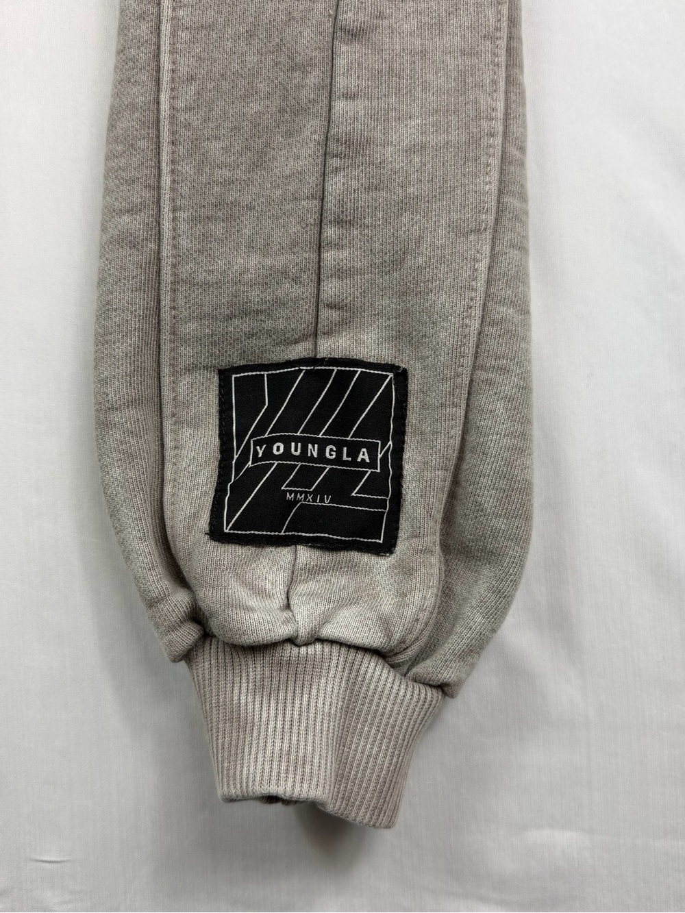 YoungLa 205 Light Brown/Grey Washed Heavyweight Gym Sweatpant Joggers Men Size M - Picture 3 of 10
